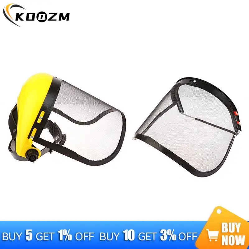 1PCS Garden Grass Trimmer Safety Helmet Hat With Full Face Mesh Visor For Logging Brush Cutter Forestry Protection Metal+Plastic