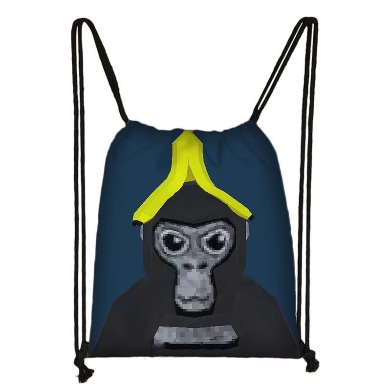 Let\'s Go Gorilla Tag Backpack Kids VR Gamer Drawstring Bag Children Daypack School Bags Shoes Holder Bookbag School Backpack