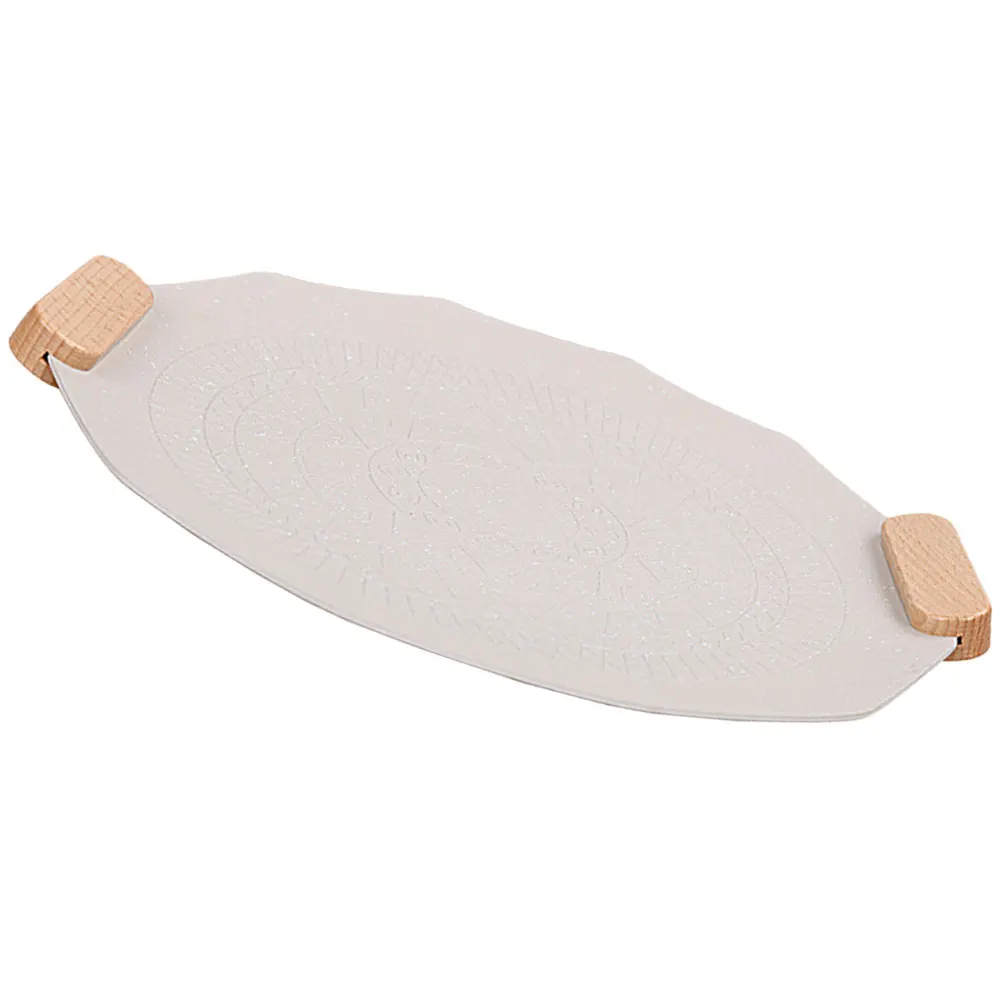 

Portable Barbecue Baking Pan Grill Pizza Grilling Tray Accessories Aluminum Sturdy Wide Application Hot Food Handles