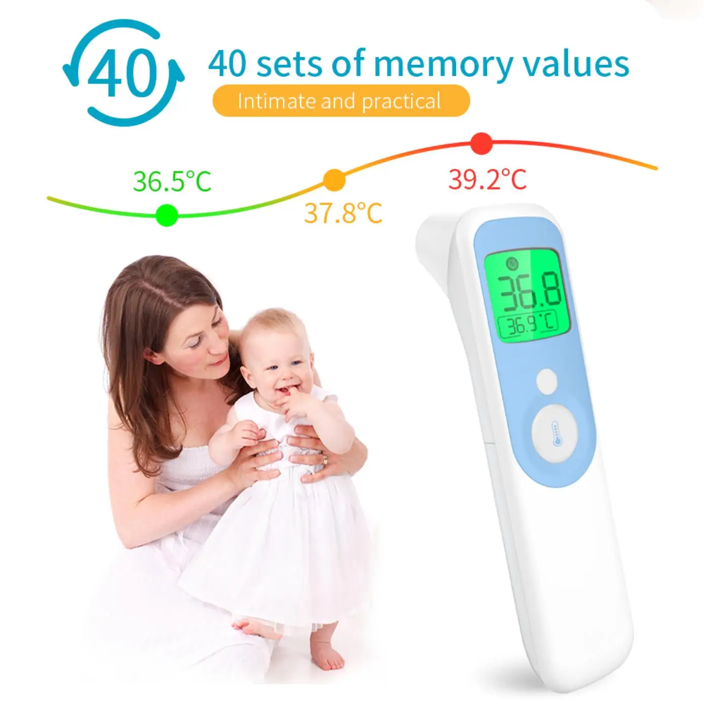 Home electronic thermometer infrared precise ear temperature home forehead temperature gun baby temperature measurement