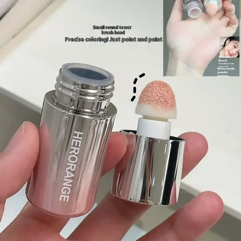 防水性と長持ちする色補正リキッドブラッシュスティック、スポンジチップ付き、唇と頬に適しています、