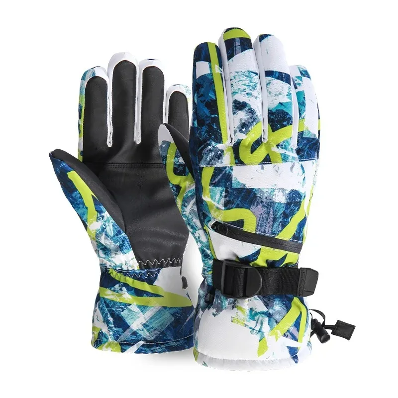 Guantes de esquí de Snowboard cálidos para hombres y mujeres, manoplas de nieve impermeables para teléfono táctil, esquí, moto de nieve, manopla de