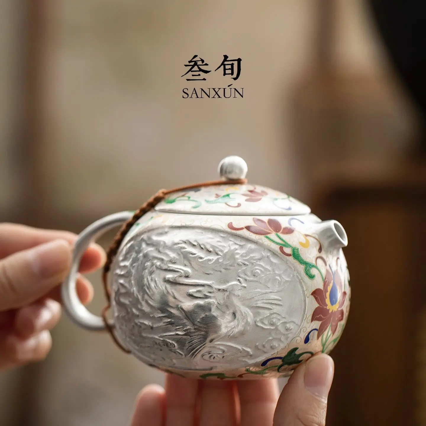 3025 New Model High-End Tea Set Silver-Plated Dragon And Phoenix Xishi Home Use Single Teapot With Gift Box For Teachers