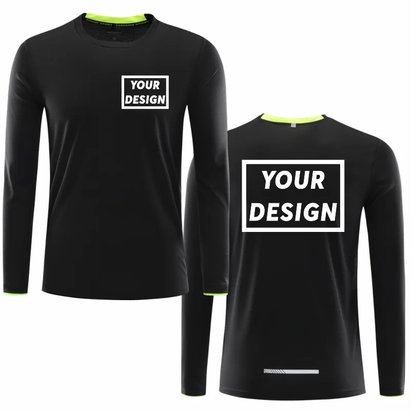 

Quick Dry Sports T-shirt Custom Design Comfortable Long Sleeve T-shirt Embroidery Logo Company Team Shirt Printing Text Pattern