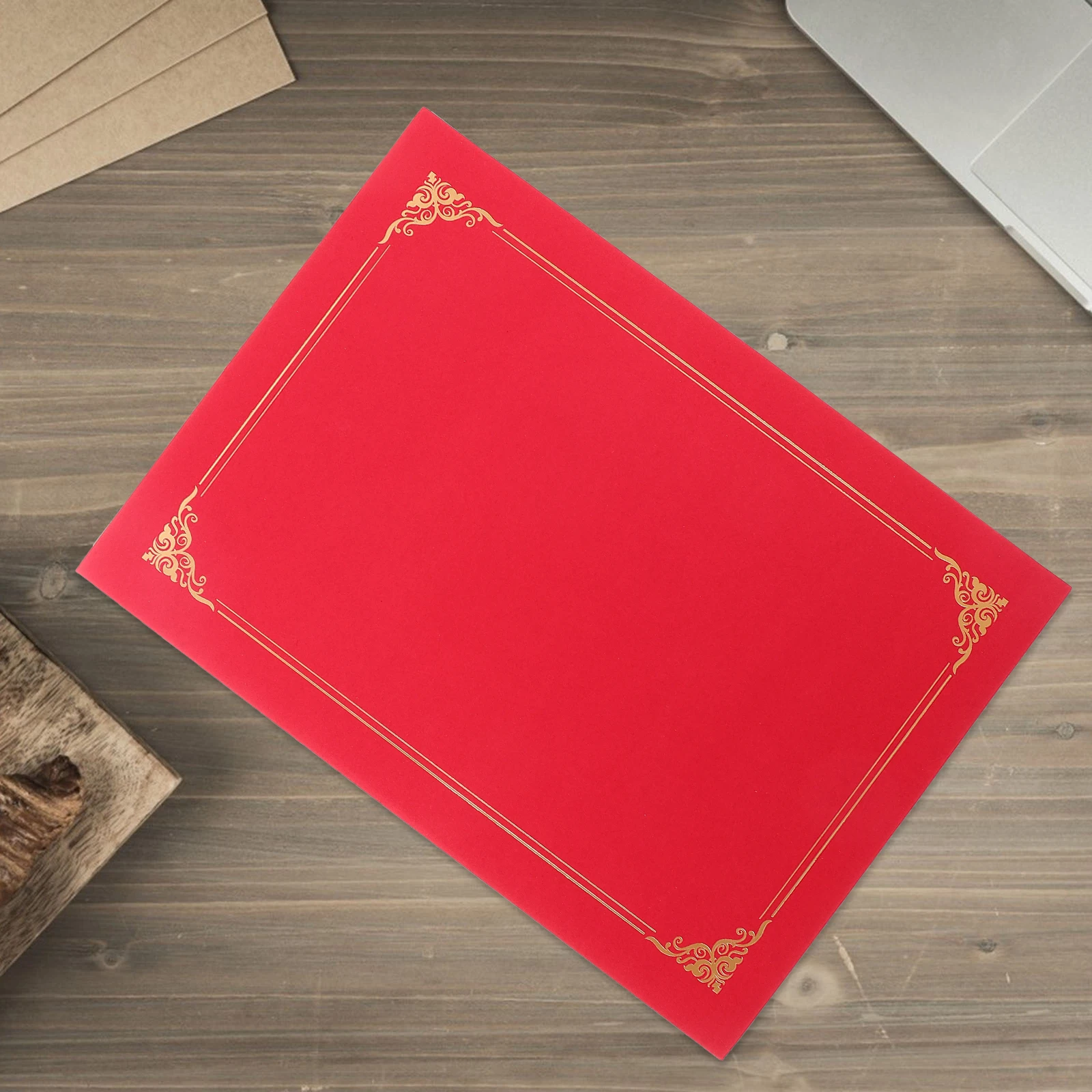 

10pcs Red Certificate Holders Award Covers Presentation Folders Diploma Covers Paper Material Fits Certificates