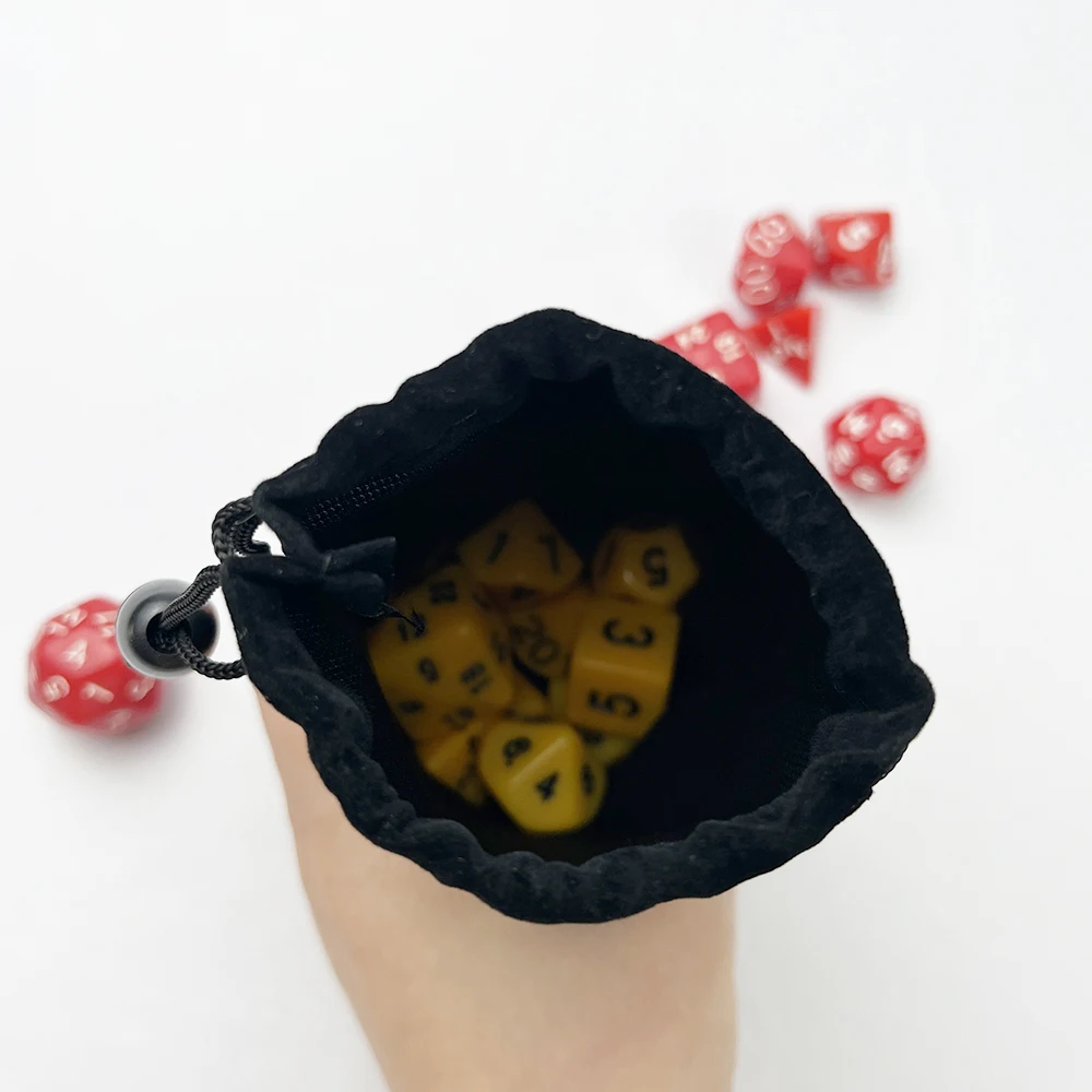 10 pz/borsa Set di dadi multifacciali di alta qualità per giochi da tavolo Boutique Surrouding dadi da gioco a colori opzionali con borsa nera