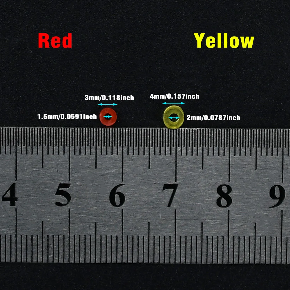 900Pcs Red Yellow Fishing Bait Rubber Bands, High Elastic Worm Bait Bands for Red Worm Bait Threader, Quick Bait Loading Rings