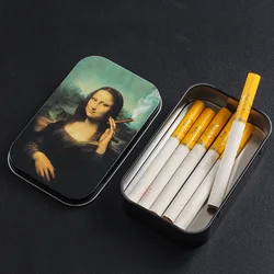 Portatile Mini Fashion Metal Tin Storage Box tabacco Humidor Rolling Paper Box sigarette custodie scatole supporto accessori per fumatori