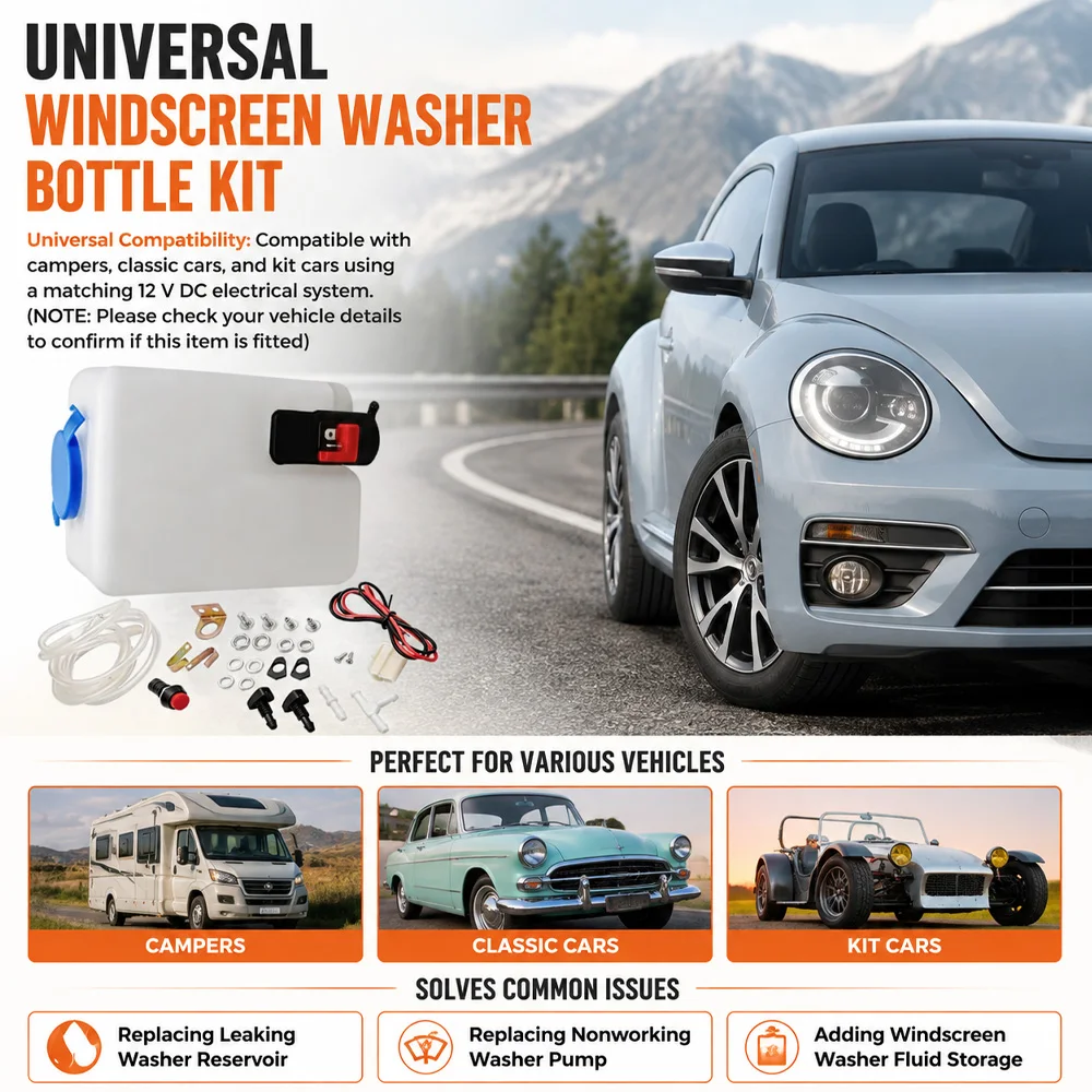 12V 1,5-Liter Universal-Scheibenwaschbehälter mit Pumpe, Wischer-Reservoir-Kit, Flüssigkeitsdüse, Sprühgerät, Auto-Windschutzscheiben-Reinigungswerkzeug – Detail 8