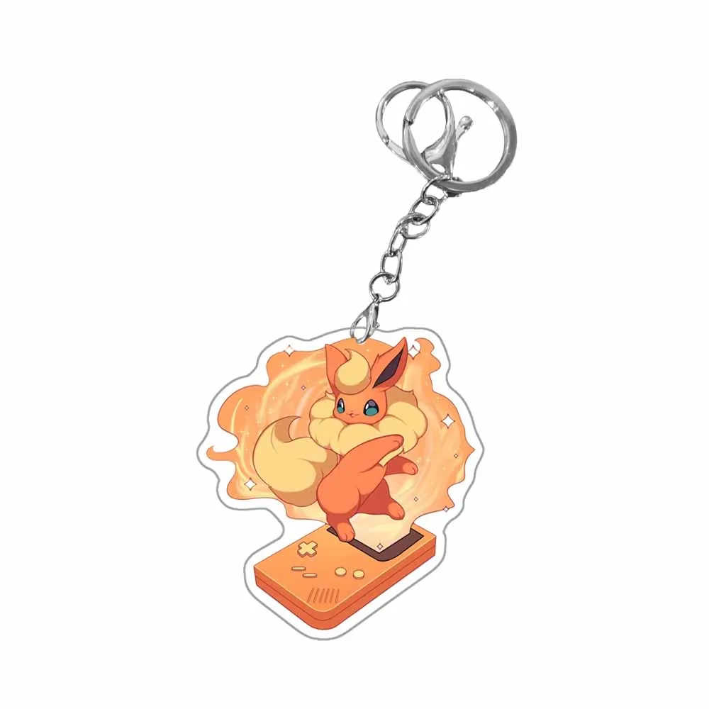 Pokemon Anime Eevee Leafeon Glaceon Jolteon Sylveon Espeon Flareon Vaporeon Flareon Acrylic Keychain Bag Pendant Decoration