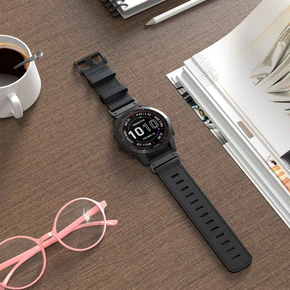 22 26 مللي متر Quickfit استبدال كامو الفرقة ل Garmin Fenix 7 7X Pro 6 6X GPS 5 5X Plus 3HR مضفر النايلون حزام Epix Gen 2 معصمه