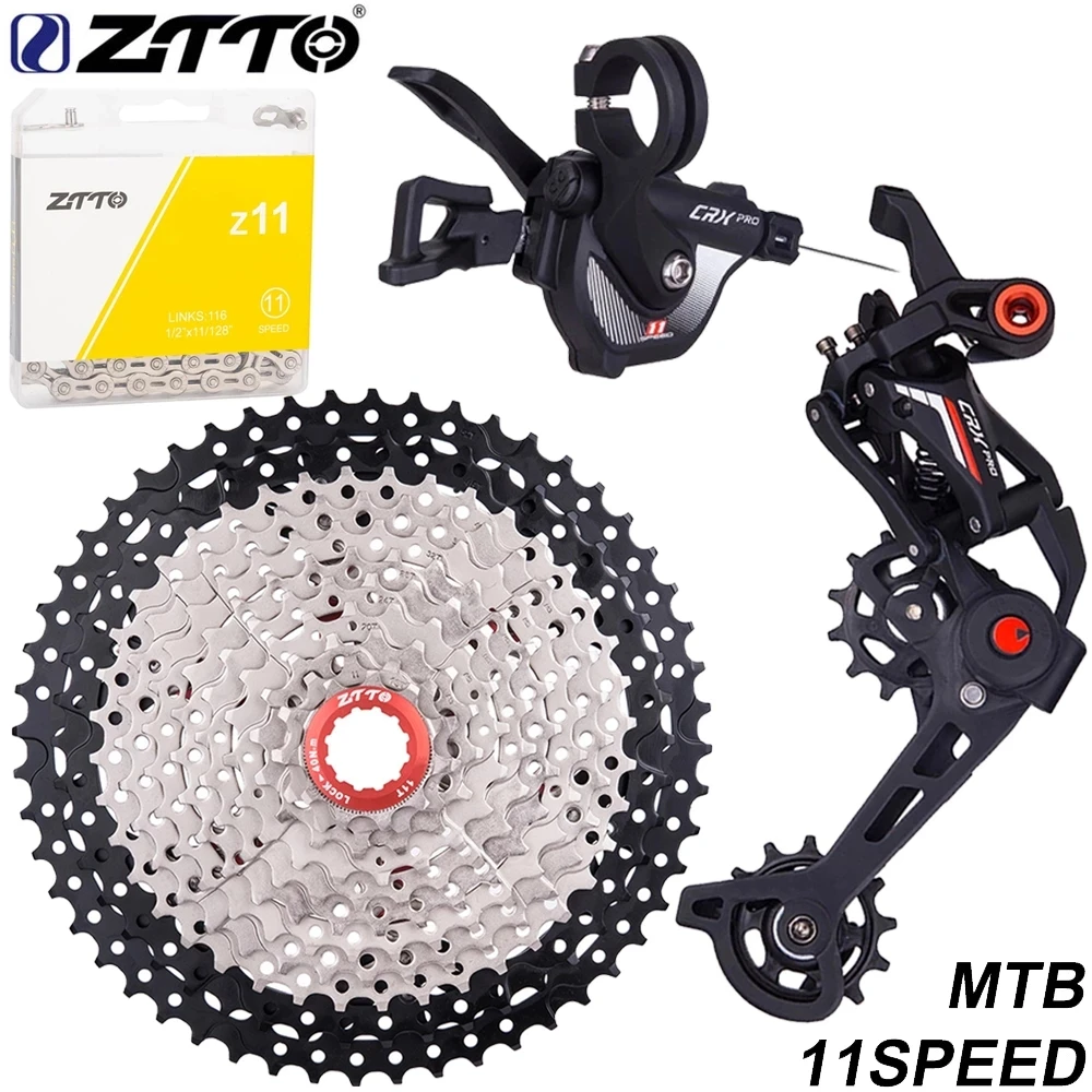 

ZTTO MTB Bicycle 1X11 Speed Group Set CRX PRO Shifter Cluth Rear Derailleur Mountain Bike Sprocket Kit 11V K7 Cassette 11S Chain