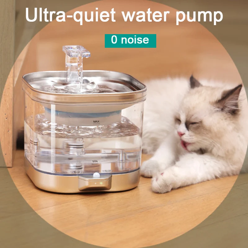 5000mAh Battery Rechargeable Wireless Cat Water Fountain Smart Automatic Filter Cats Drinking Bowl Sensor Pet Water Dispenser