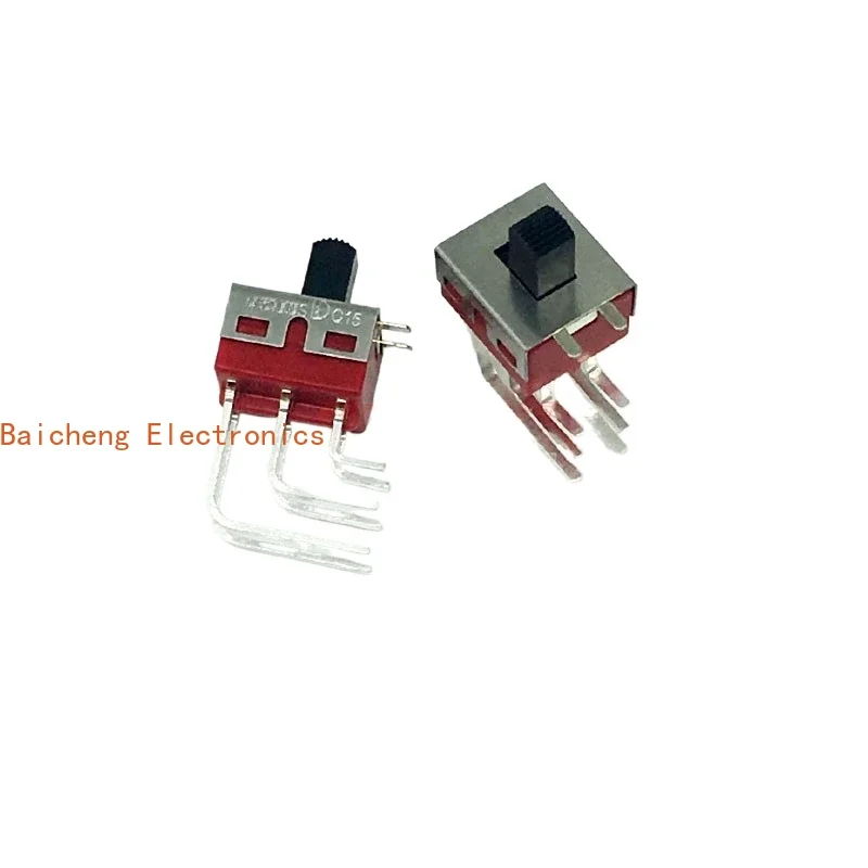 10PCS Q15 sliding switch pull 6-pin 2nd gear TS-11L side pull bent foot handle height 7h
