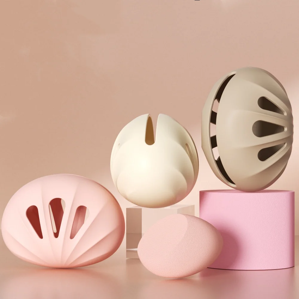 多穴ビューティーエッグ収納ケースシリコーンウェットドライ両用通気性防塵メイクスポンジホルダーProtable化粧ツール