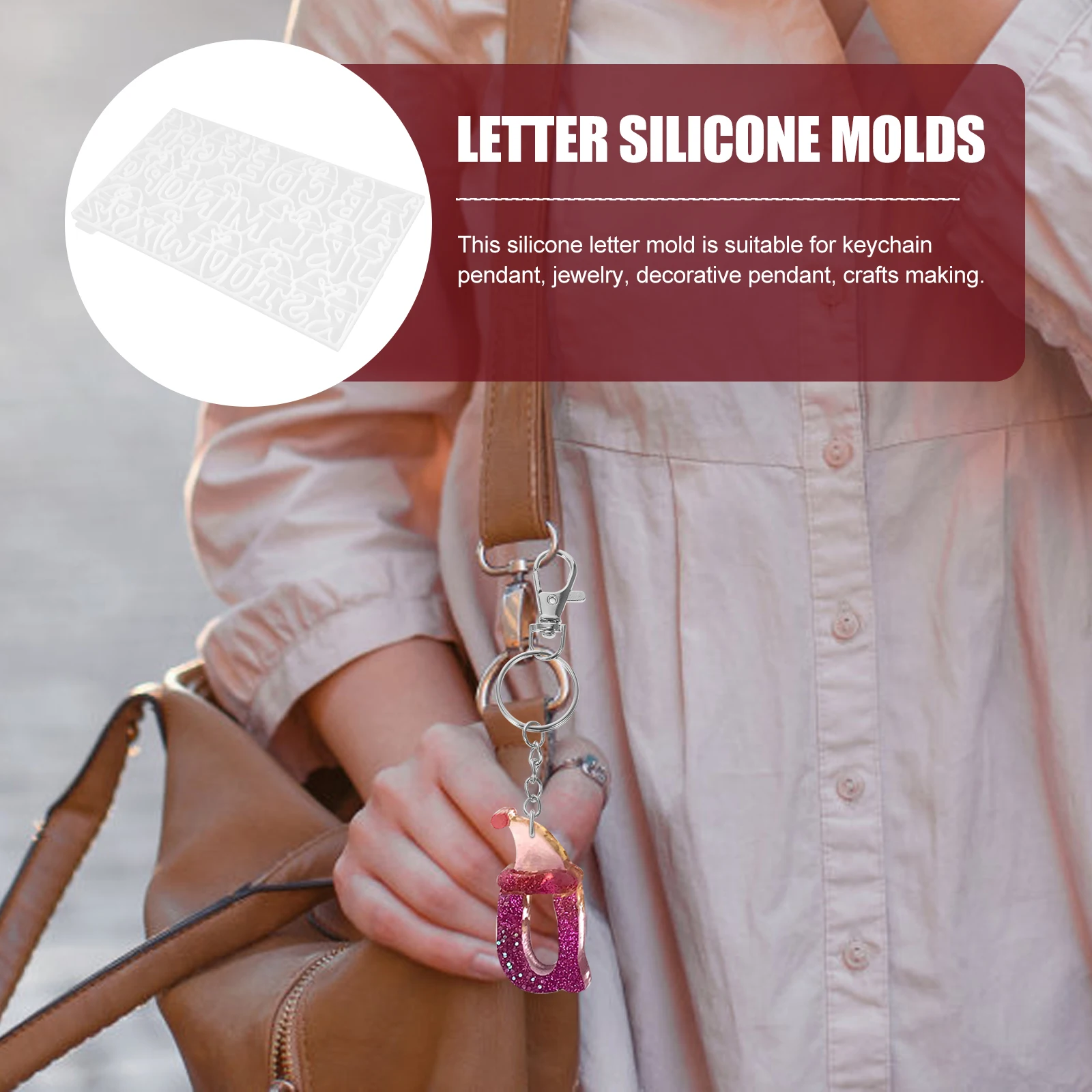 

Christmas Letter Glue Mold DIY Pendant Keychain Decoration Casting Molds Charms Jewelry Silicone H made Crafts Easy Clean