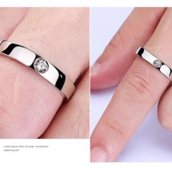 Stylish Ring Men's Moissanite PT950 Platinum - PT950 Pure Platinum Texture, Heart & Arrow Men's Band, Light Luxury Item