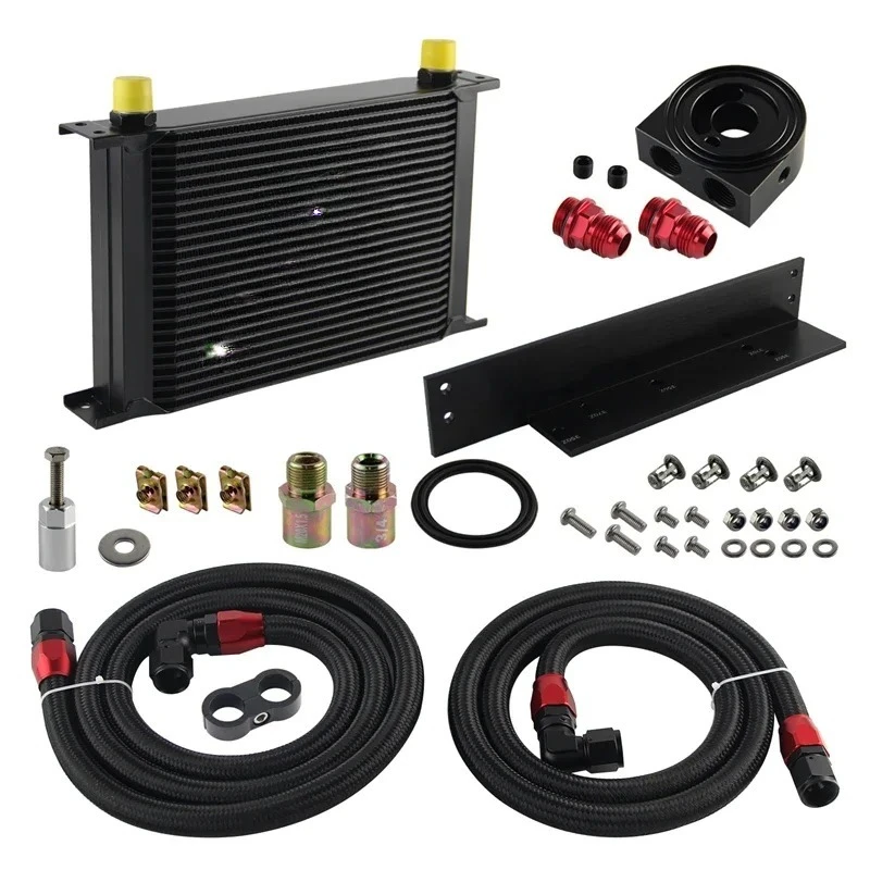 Bolt On Oil Cooler Kit 25 Row AN10 Fits for Fairlady 350Z Z33 03-08 3.5L/370Z Z34 09-17 3.7L VQ35 VQ37 Upgrade Black