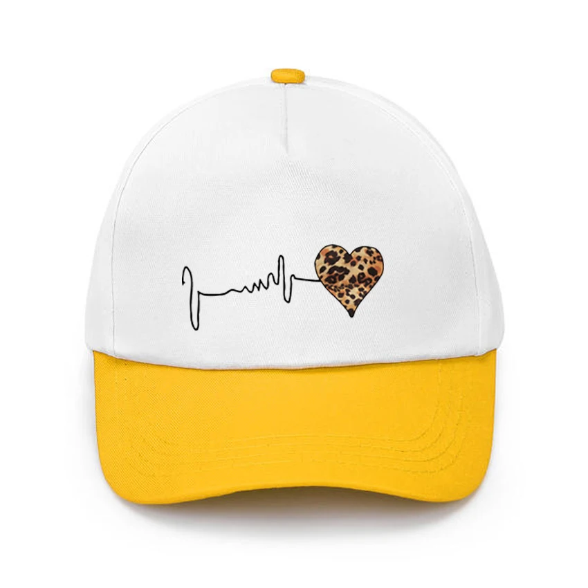 

Heartbeat Love Print Solid Color Baseball Cap Snapback Caps Casquette Hats Fitted Casual Gorras Hip Hop Hats Men Women Add Your