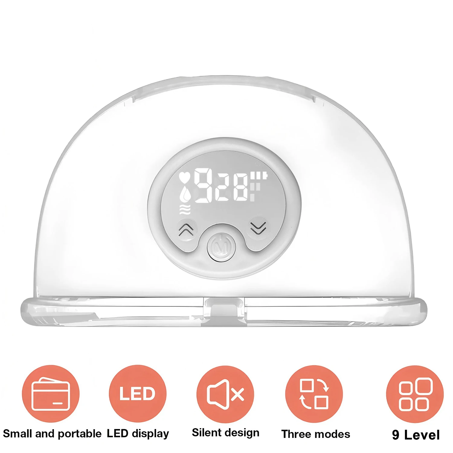 Wearable Electric Breast Pump 3 Modes 9 Suction Levels Silent Leak-Proof Hands Free Breast Pumps Breastfeeding