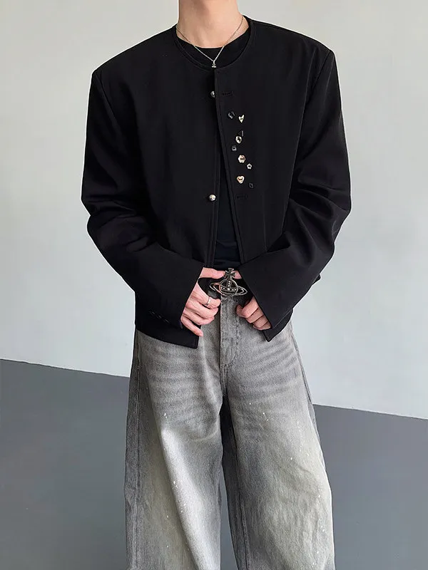 

Новый китайский ретро-костюм для мужчин: повседневный универсальный пиджак с пуговицами, создающий ощущение высокого класса, для отдыха и досуга