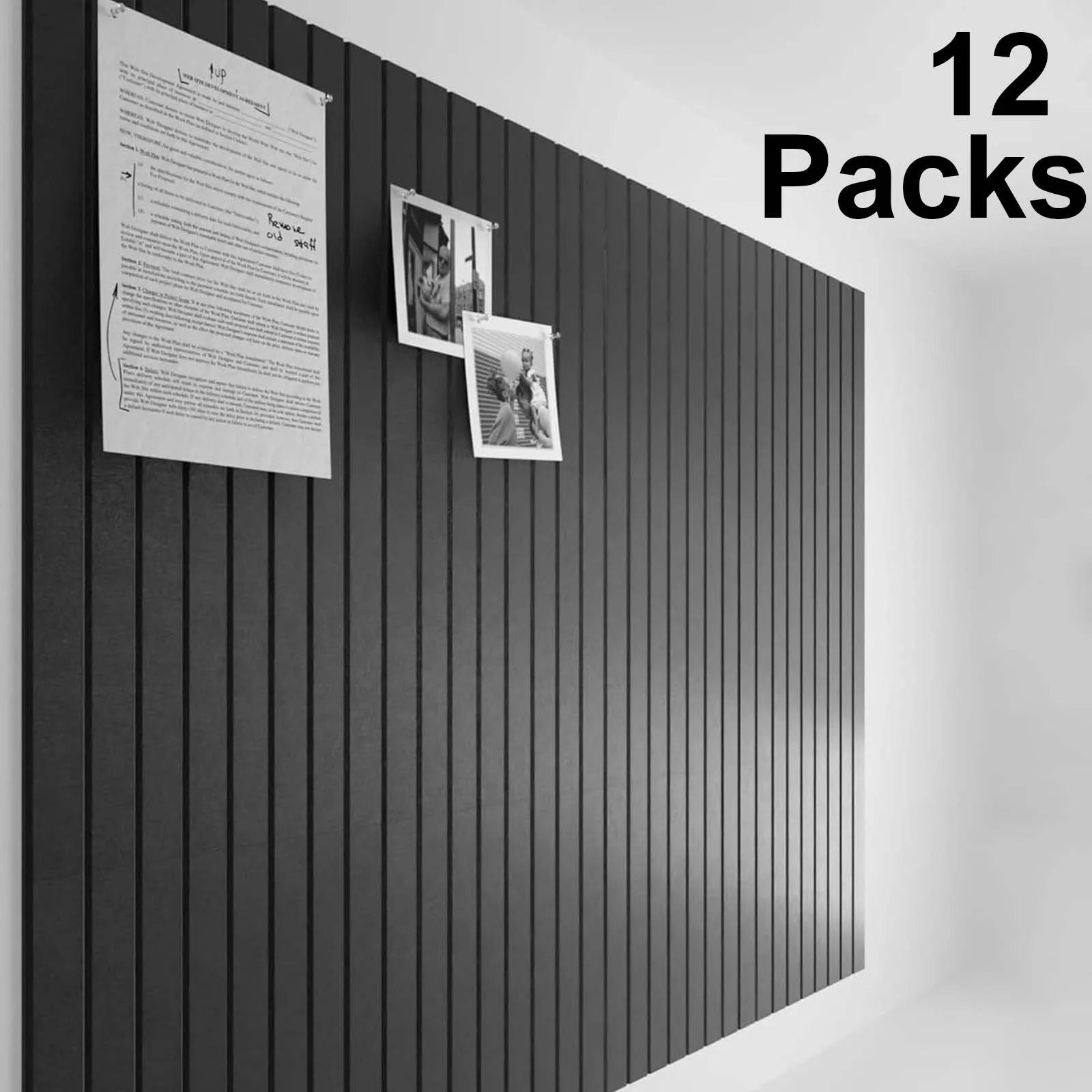 12PCS School Large Cork Board For Home Office Alternative Felt Wall Tiles Noise Reducing Felt Board Bulletin Board Pegboard