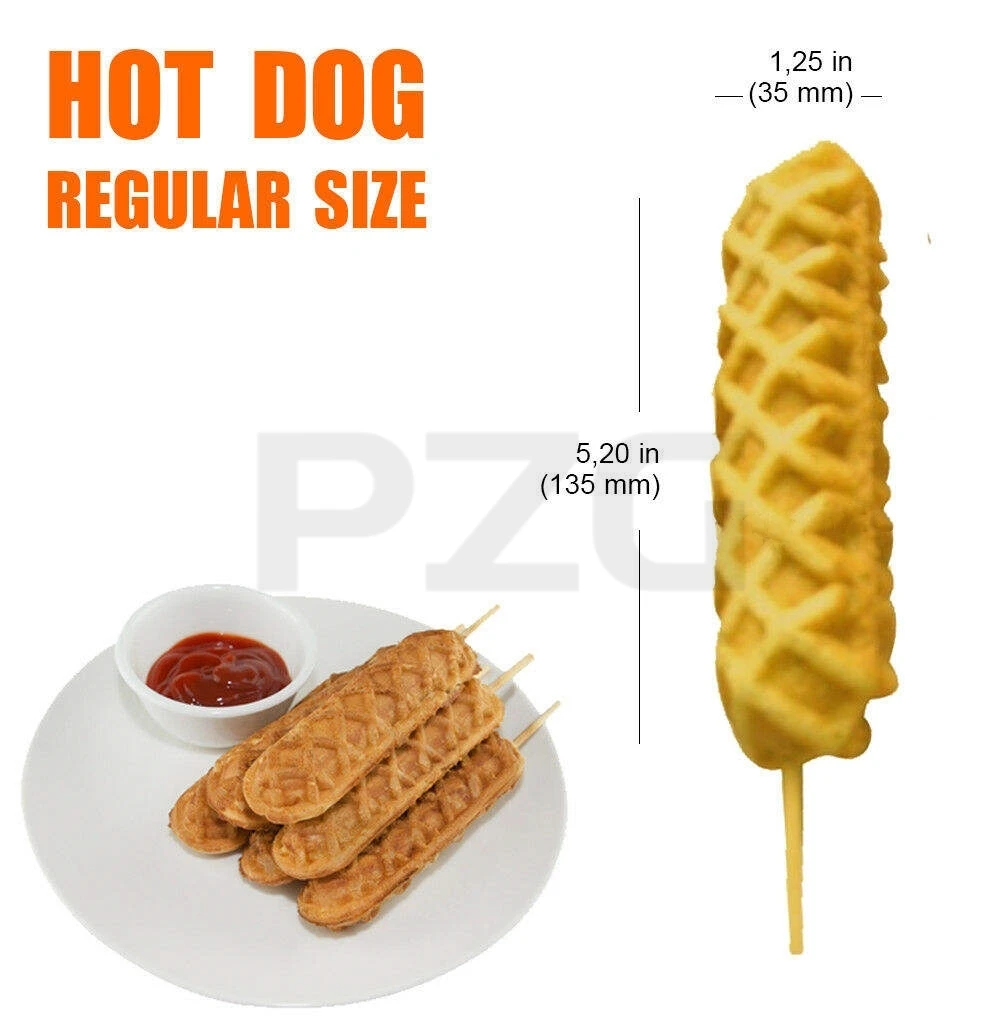 6 Pieces Crispy Corn Hot Dog Waffle Maker Non-Stick French Muffin Sausage Machine Commercial Electric Waffle Dog Baker