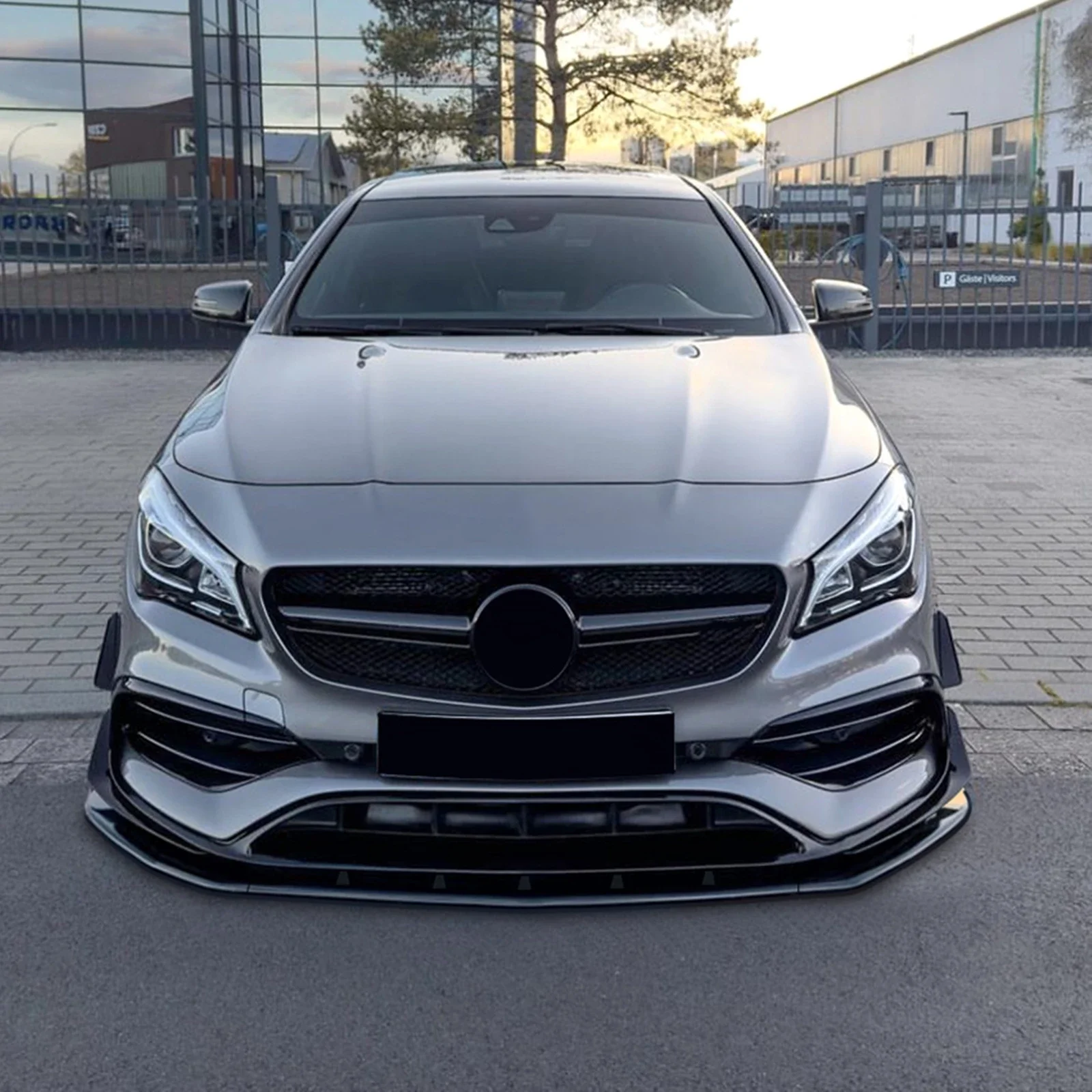 For Mercedes Benz CLA-Class C117 CLA200 CLA220 CLA250 CLA260 CLA45 AMG 2016-2019 Car Front Bumper Spoiler Lip Diffuser Splitter