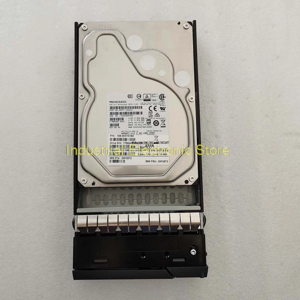 4TB For NetApp Server Hard Disk X477A-R6 SP-477A-R6 108-00315 4T SAS 3.5