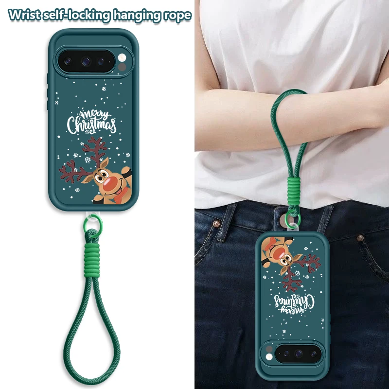 Ремешок на запястье, ремешок из ТПУ, чехол для телефона Google Pixel 10 8 7 Pro 8A Pixel 9 Pro XL, мягкий силиконовый чехол с рисунком оленя