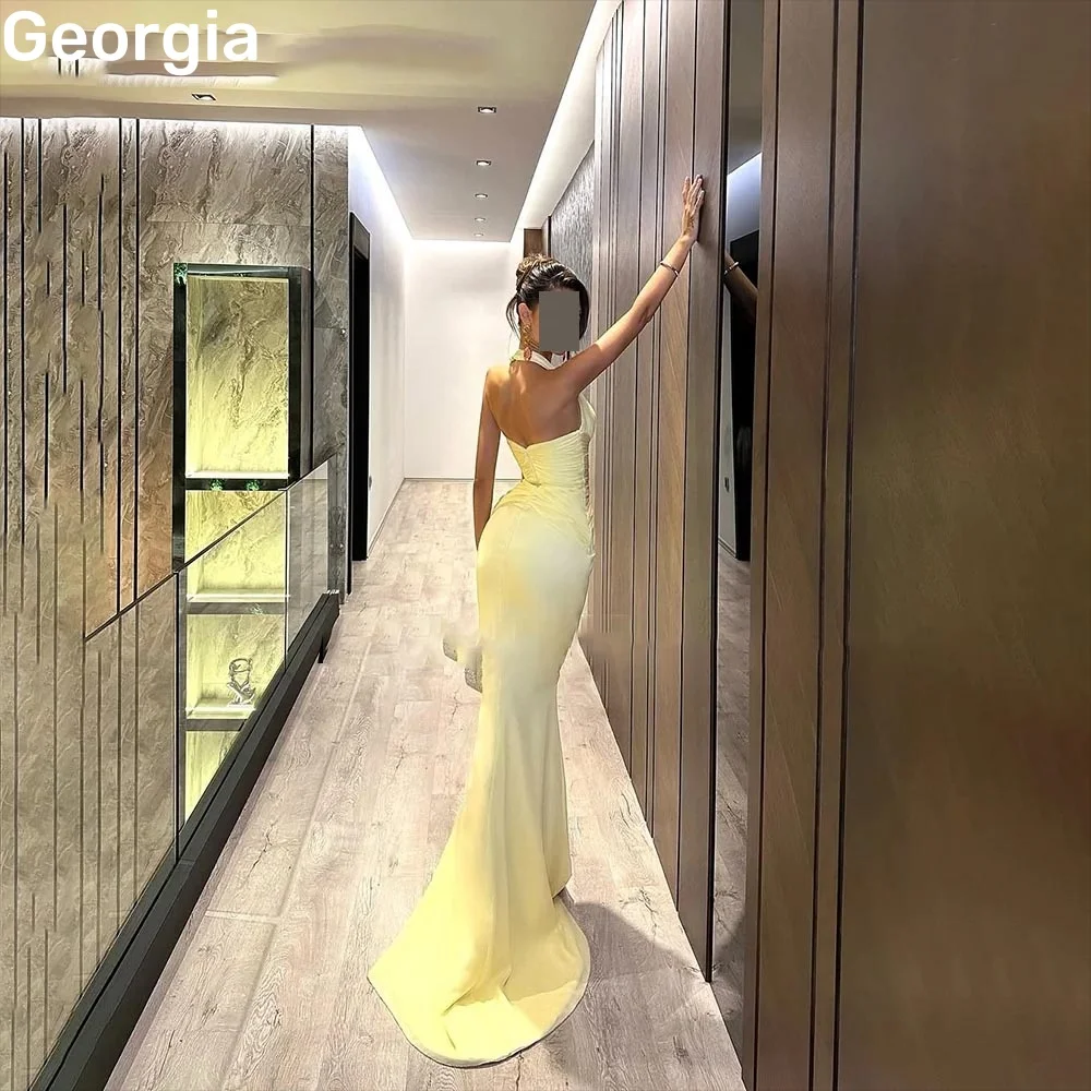 Elegant Customized Halter Mermaid Dresses For Special Events V-Neck Lining Ruffle Zipper Up Sleeveless Birthday Dresses Luxury