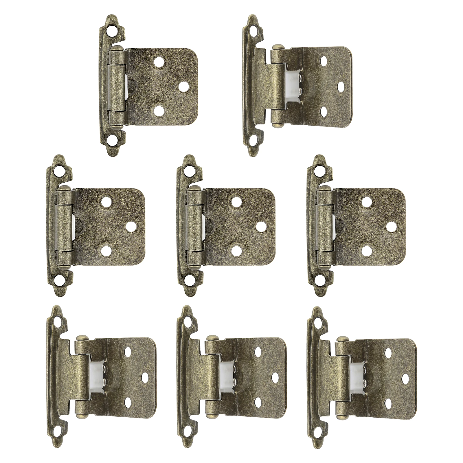 

8pcs Easy to Install Antique Brass Self Closing Cabinet Hinges for Kitchen Cabinet Door Semi Concealed Kitchen Cabinet Hinges