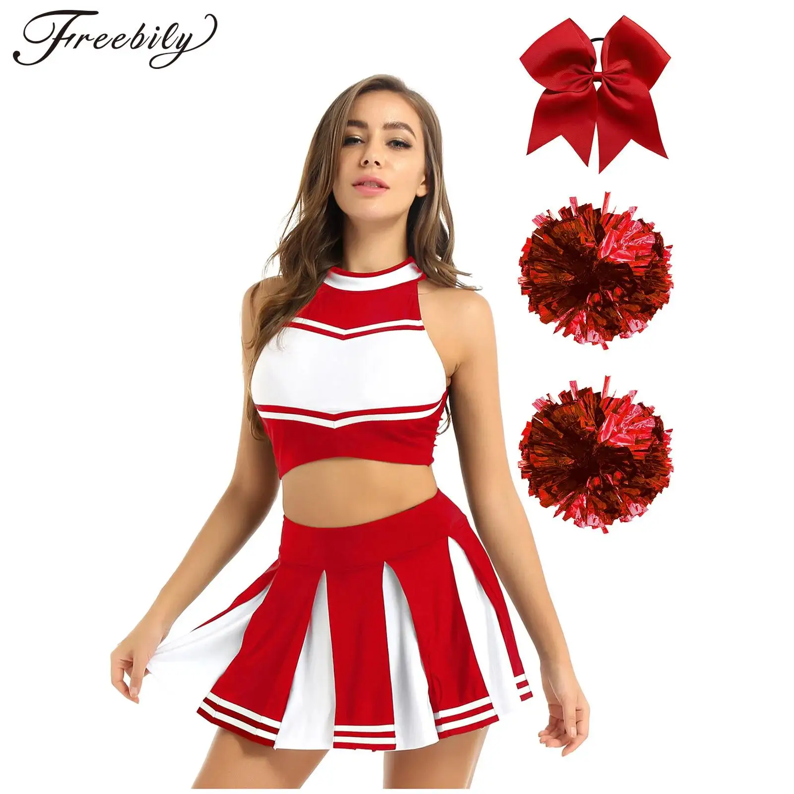 Mulheres cheerleading uniforme cosplay cheerleader dança traje adulto esportes outfit dancewear conjuntos cheer líder desempenho traje