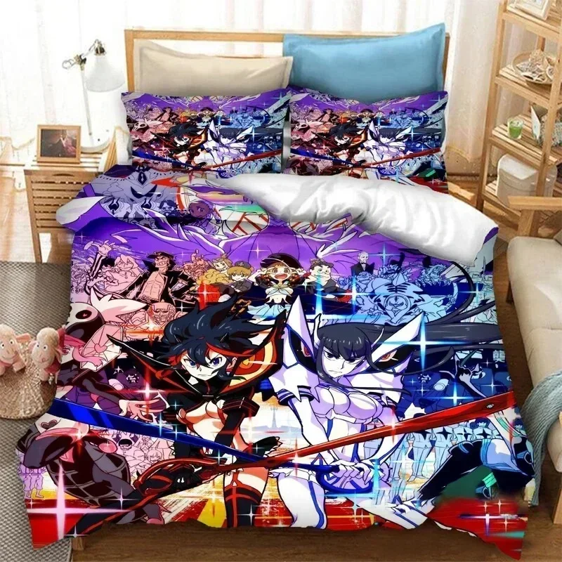 

KILL la KILL Duvet Cover Pillowcase Anime Bedding Set Double Twin Full Queen King Adult Kids Bedclothes Quilt Cover size