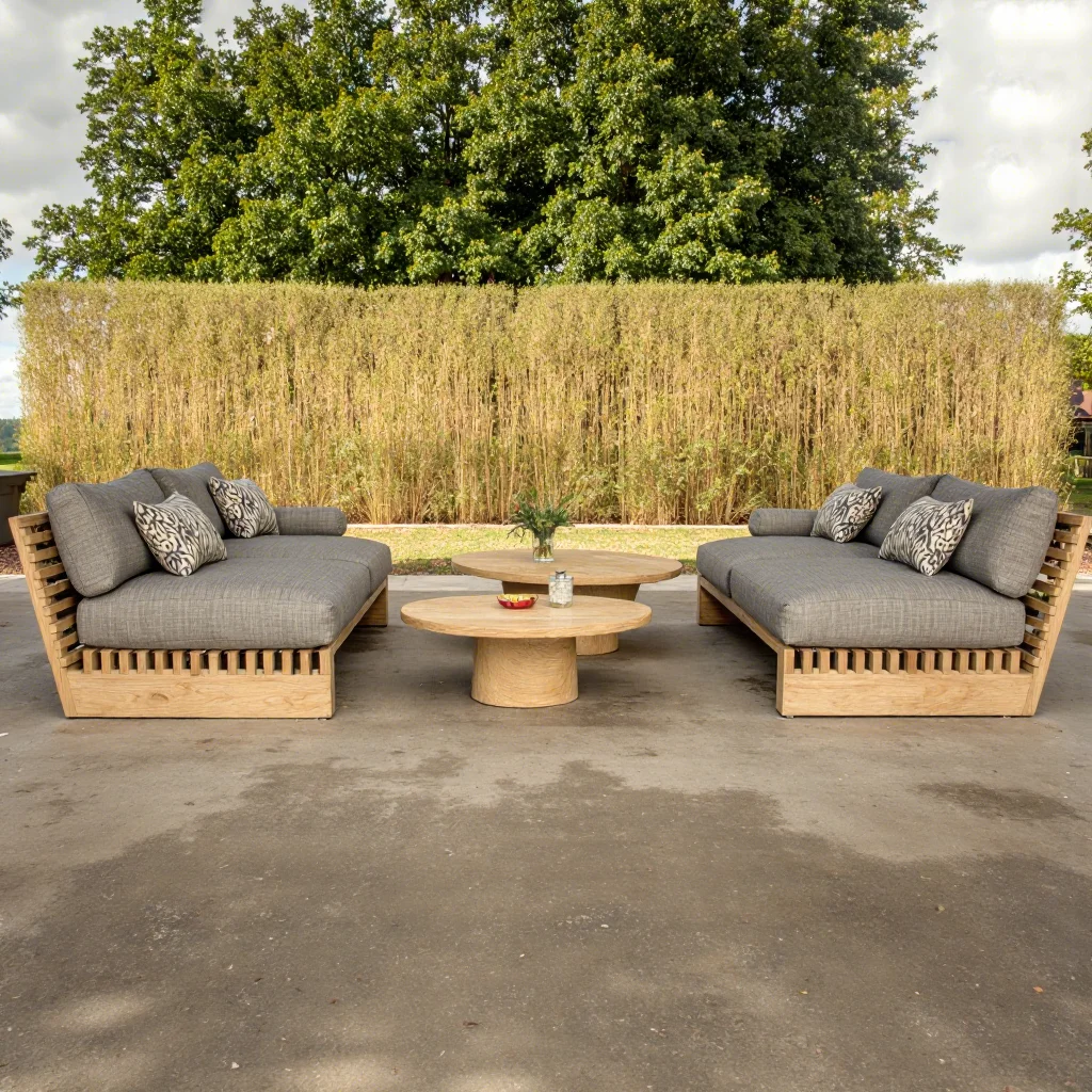 2026 Hot Sale Sigma Customized Durable Modern Teak Solid Wood Eco-Friendly Waterproof Comfortable Farmhouse Outdoor Sofa