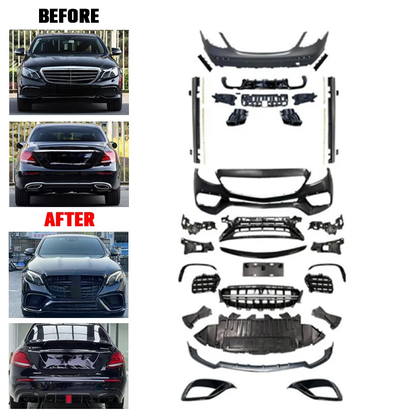 High Quality E53 E63S Wide Style Body Kit With Bumper Grille Exhaust Pipe For E Class W212 W213 W214 Facelift Upgrade Parts
