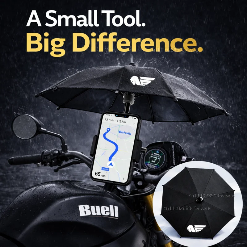 

For Buell XB9/R Motorcycle Phone Umbrella Holder Waterproof Sunshade Anti Glare Rainproof Handlebar GPS Mount