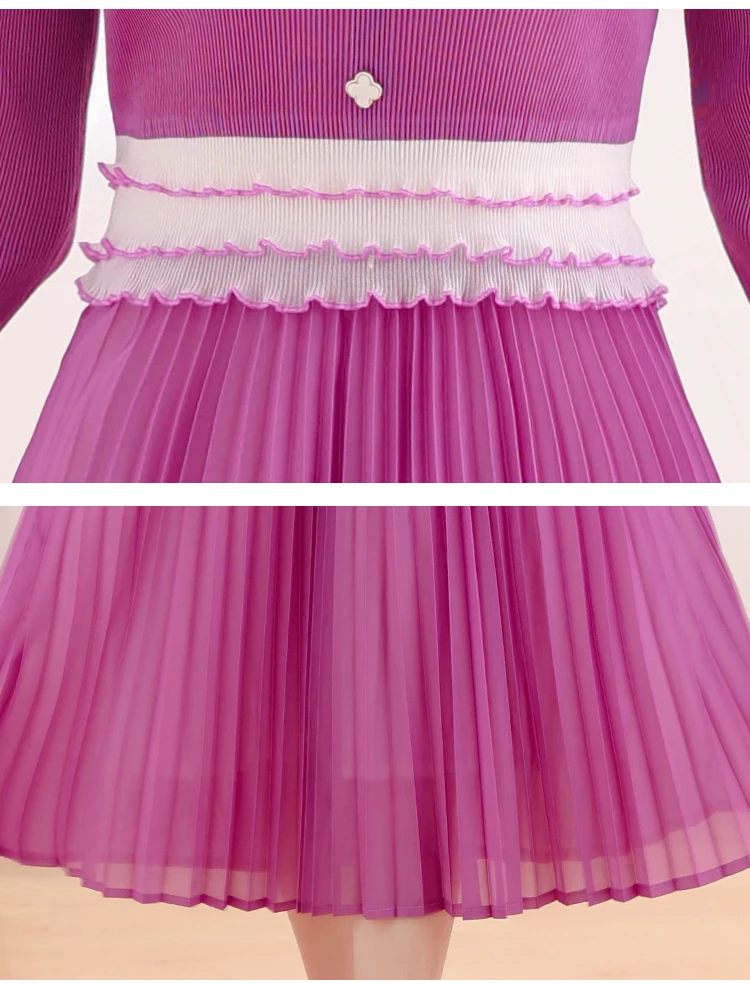 Женское Плиссированное Платье с V-образным вырезом, весеннее приталенное платье в западном стиле с принтом, 2024