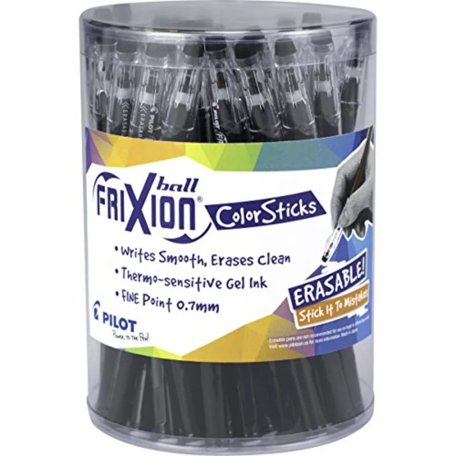 

Ручки-карандаши FriXion ColorSticks с гелевыми чернилами, стираемые, тонкий наконечник, черные чернила, упаковка 36 шт., 5798