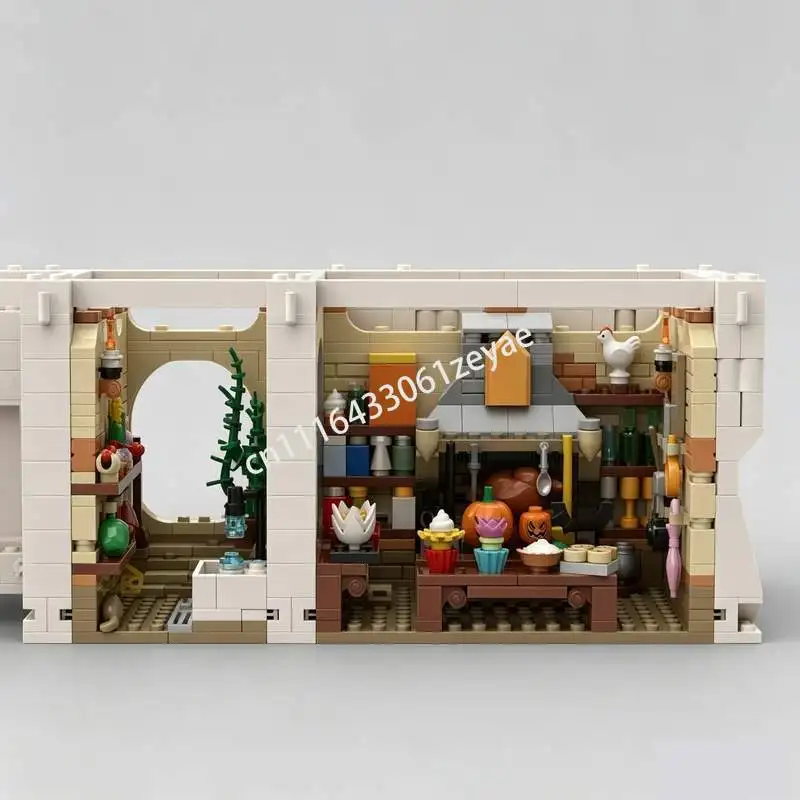 2303PCS Kitchen For House Elves Interior Model Building Blocks DIY Assembly Bricks Creative Fantasy Scene Toy Collectible Gifts