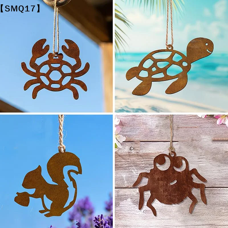 2D Flat Rusty Spider Crab Iron Decoration With Cutout Design - Old Tree Hanging Decoration Indoor/Outdoor Art Perfect Hol【SMQ】