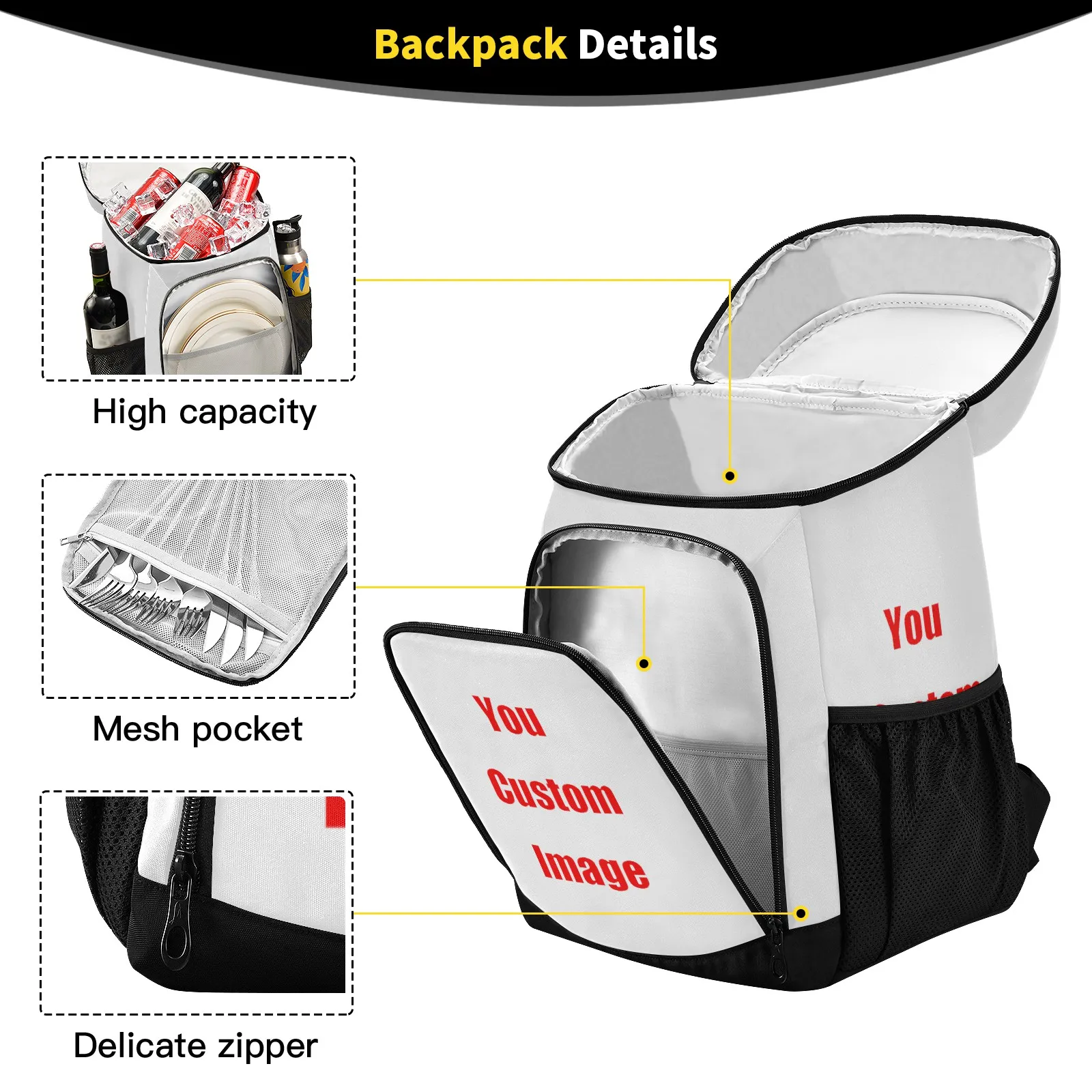 New Thermal Picnic Backpack Waterproof Thickened Cooler Bag Large Insulated Bag Cooler Backpack Refrigerator Bag Custom Pattern