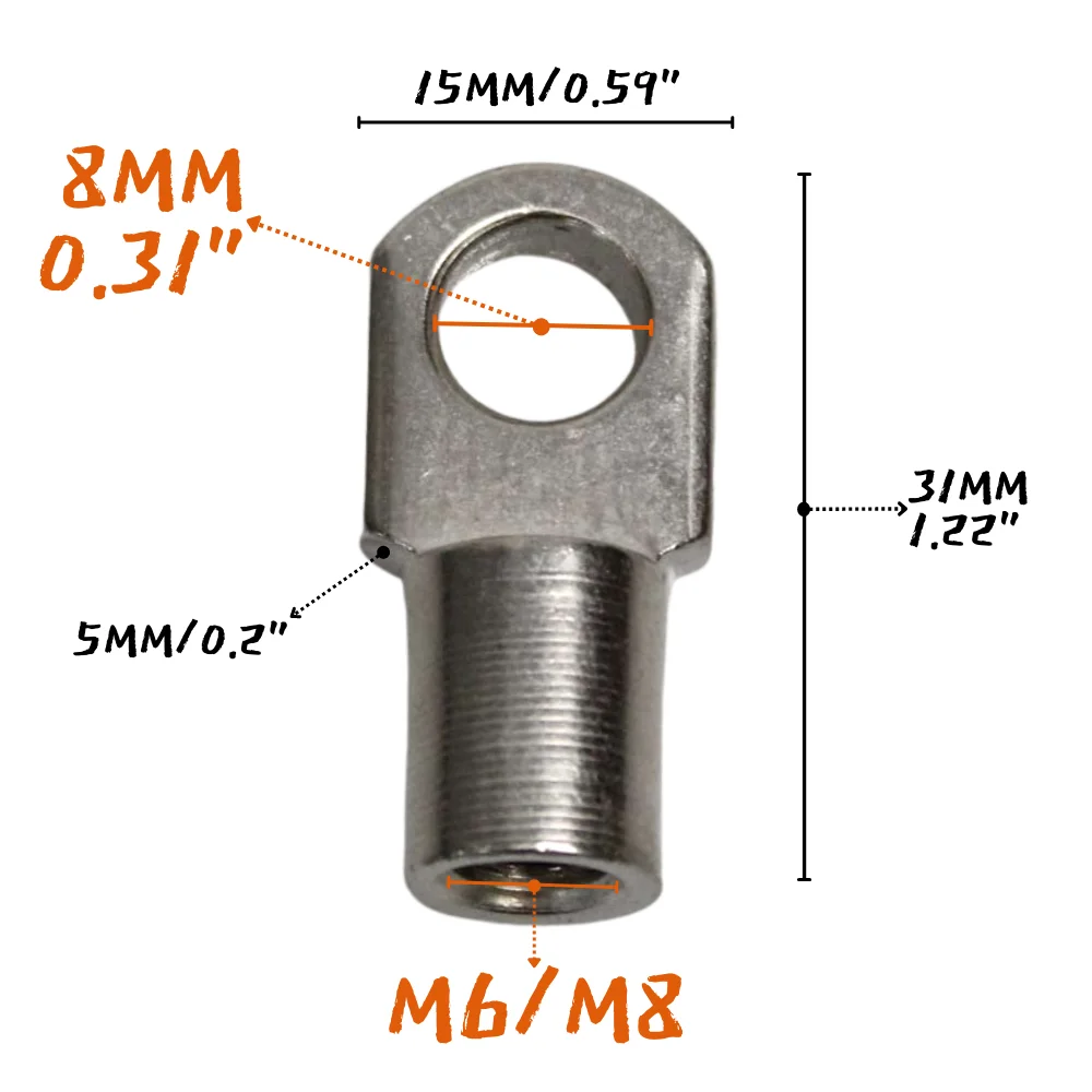 M6/M8 Female Thread 10mm Gas Spring Strut Lift Support Ball Stud Socket Joint Bearing End Fitting Connectors Replacement Qty(4)