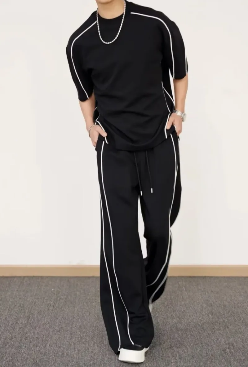 

Модный мужской спортивный комплект: футболка с коротким рукавом, баскетбольная майка, повседневные джоггеры, летний комфортный крой