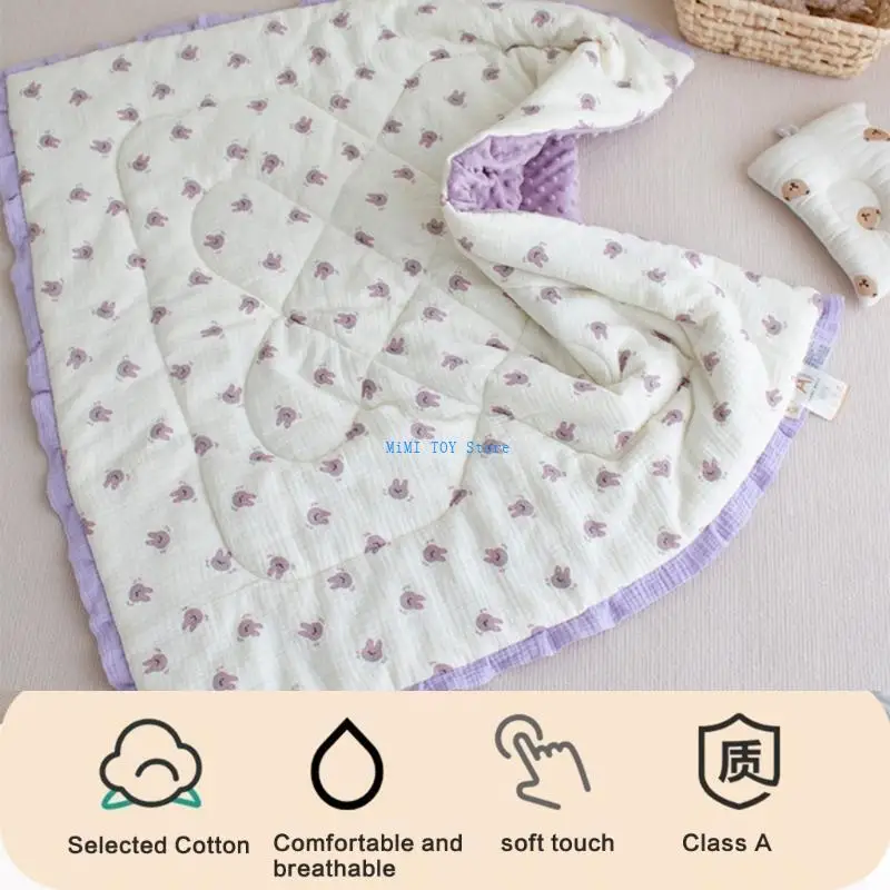 24BE Small Comforting Quilt Soft & Breathable Warm Duvet for Kids with Dotted Backing