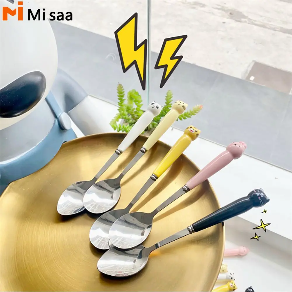 Children Learn To Eat Training Spoons Cartoon Bamboo Fiber Baby Feeding Plate Spoon Silicone/stainless Steel Baby Accessories