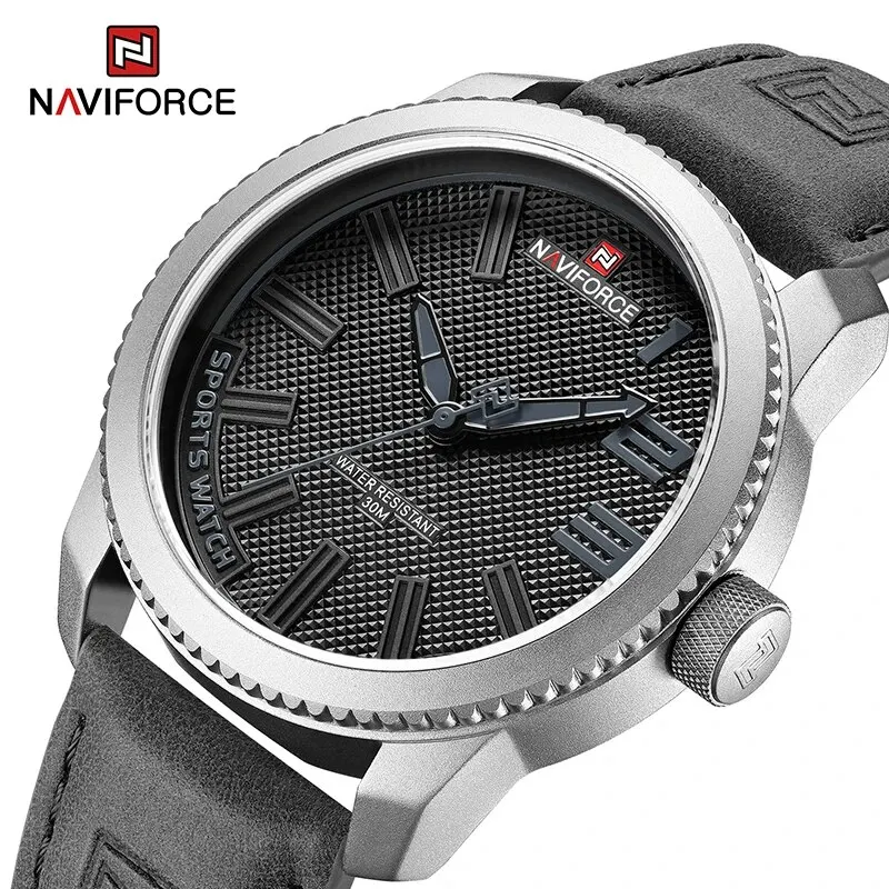 NAVIFORCE Popular Male Wristwatch Military Sports Shockproof Waterproof Leather Watch Men Fashion Casual Clock Relogio Masculino