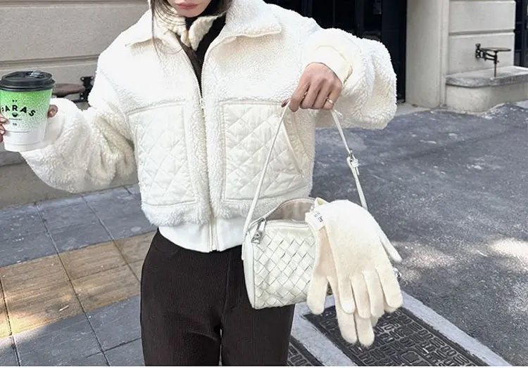 Supplier photo of The Cropped Sherpa Zip Jacket