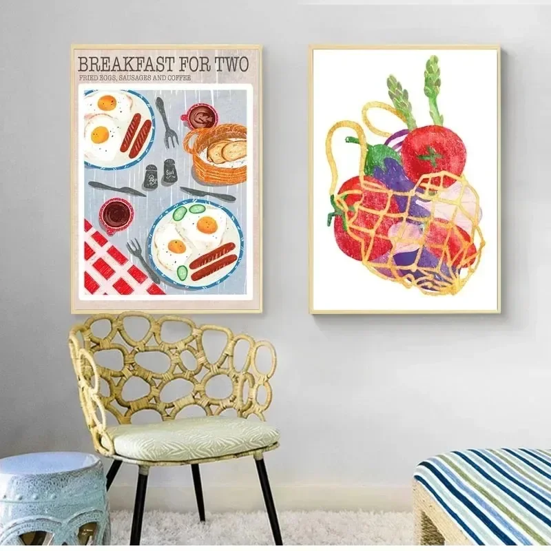 Salsa picante, comida, sopa de verduras, Pizza, Pasta, cuadro sobre lienzo para pared, imágenes de pared para decoración de cocina, decoración estética para habitación