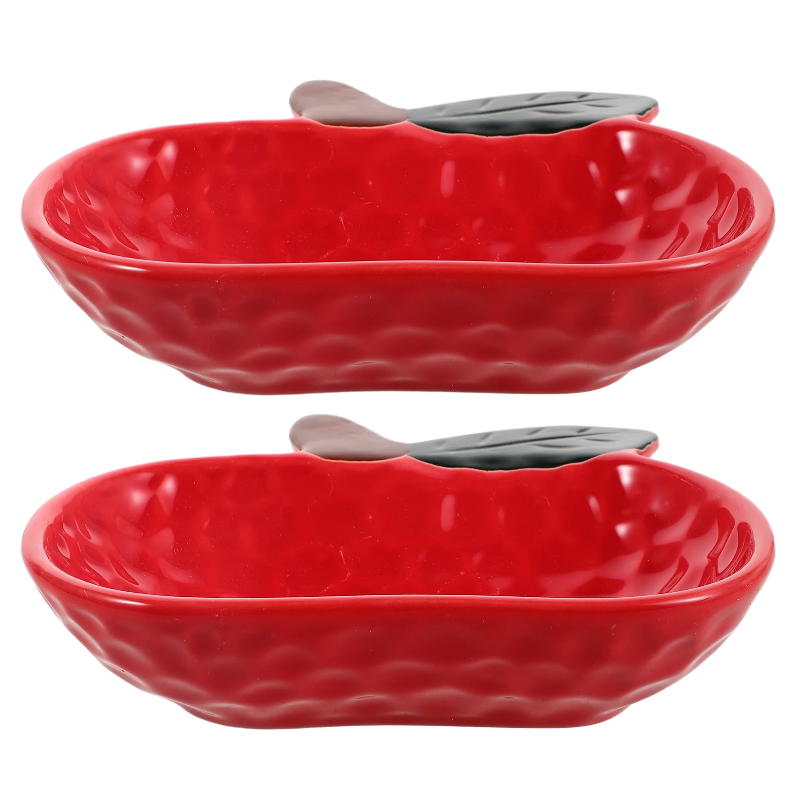 

2Pcs Ceramic Condiment Bowls Apple Design Dipping Sauce Plate for Kitchen Fruit Bowl Seasoning Container Decorative Porcelain